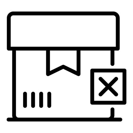 Canceled box icon. Outline canceled box vector icon for web design isolated on white backgroundのイラスト素材