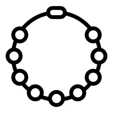 Fashion pearl necklace icon, outline styleのイラスト素材