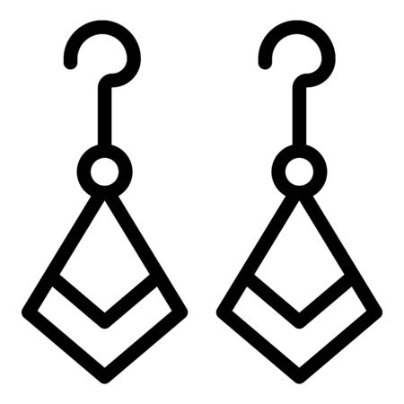 Pair of earrings icon, outline styleのイラスト素材