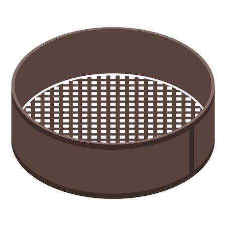 Sieve icon, isometric styleのイラスト素材