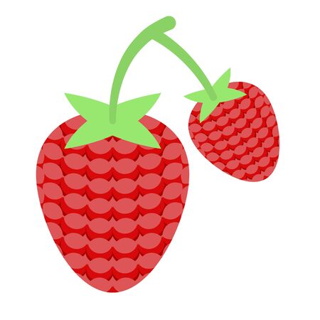 Fresh raspberry branch icon, isometric styleのイラスト素材