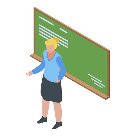 Classroom foreign language teacher icon, isometric styleのイラスト素材
