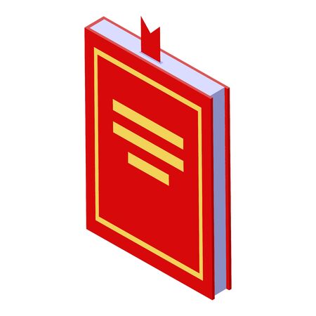 Red foreign language book icon, isometric styleのイラスト素材