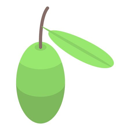 Green tree olive icon, isometric styleのイラスト素材