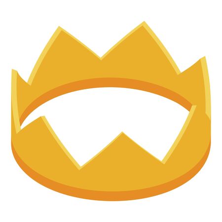 Vip gold crown icon, isometric styleのイラスト素材