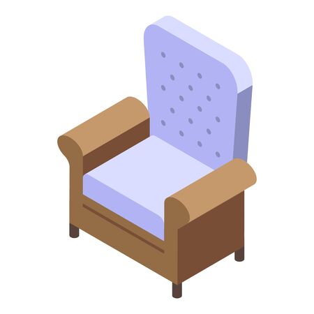 Modern armchair icon. Isometric of modern armchair vector icon for web design isolated on white backgroundのイラスト素材