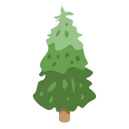 Mountain fir tree icon, isometric styleのイラスト素材