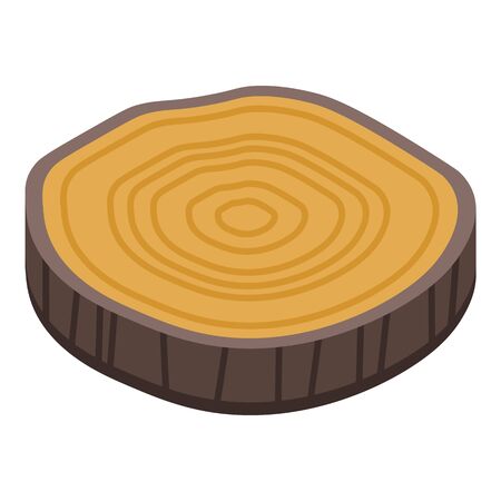Slice tree stump icon, isometric styleのイラスト素材