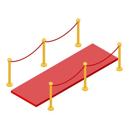Vip red carpet barrier icon, isometric styleのイラスト素材