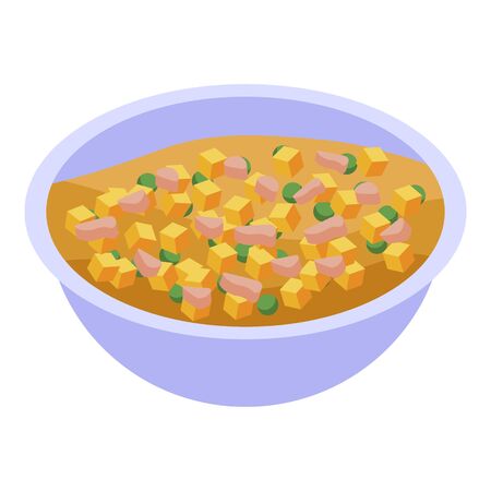 Olivier salad icon, isometric styleのイラスト素材