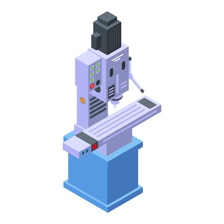 Industrial milling machine icon. Isometric of industrial milling machine vector icon for web design isolated on white backgroundのイラスト素材