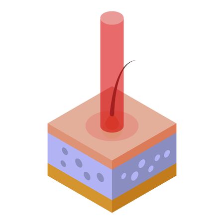 Laser hair removal process icon. Isometric of laser hair removal process vector icon for web design isolated on white backgroundのイラスト素材