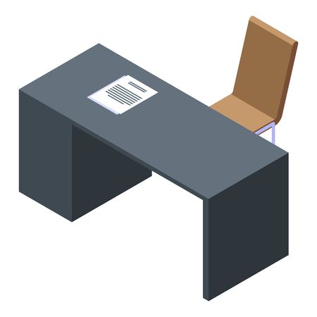 Office manager desktop icon. Isometric of office manager desktop vector icon for web design isolated on white backgroundのイラスト素材
