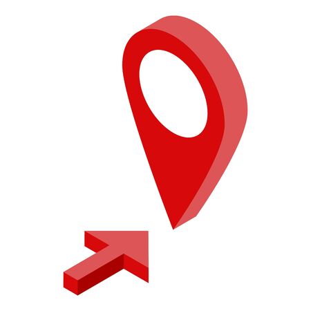 Gps pin map courier delivery icon, isometric styleのイラスト素材