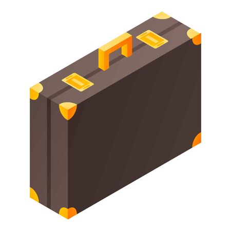 Butler suitcase icon, isometric styleのイラスト素材