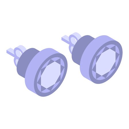 Diamond earrings icon. Isometric of diamond earrings vector icon for web design isolated on white backgroundのイラスト素材