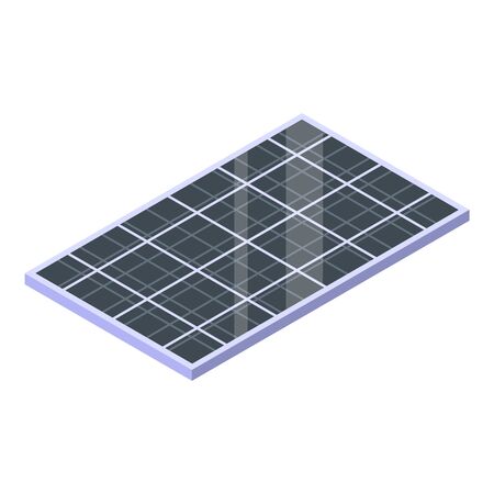 Modern solar panel icon, isometric styleのイラスト素材
