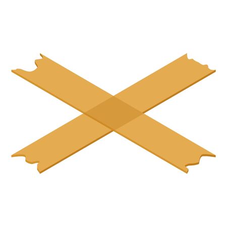 Cross tape icon, isometric styleのイラスト素材