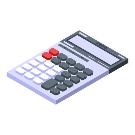 Calculator icon. Isometric of calculator vector icon for web design isolated on white backgroundのイラスト素材