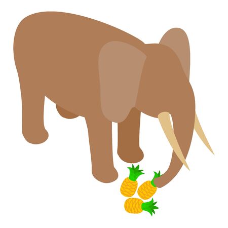 Elephant icon, isometric styleのイラスト素材