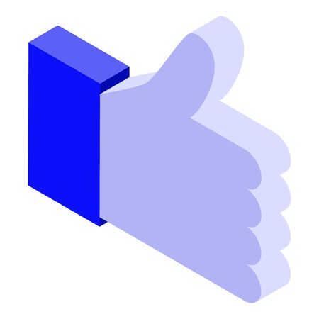 Thumb up like icon, isometric styleのイラスト素材