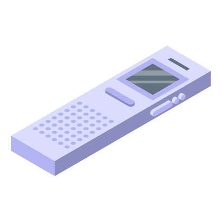 Reporter voice recorder icon, isometric styleのイラスト素材