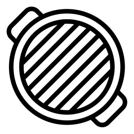 Food grill icon, outline styleのイラスト素材