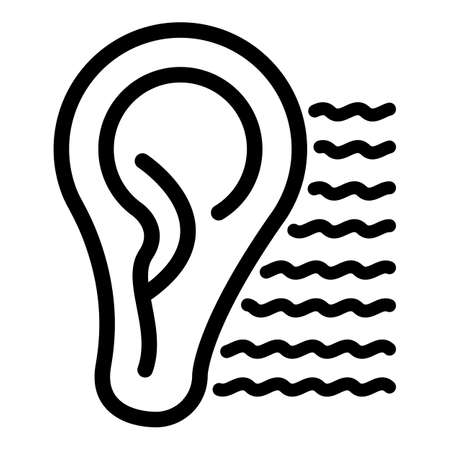 Sound ear icon, outline styleのイラスト素材