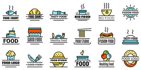 Food courts breakfast logo vector flatのイラスト素材