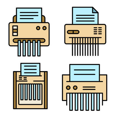 Shredder icons vector flatのイラスト素材