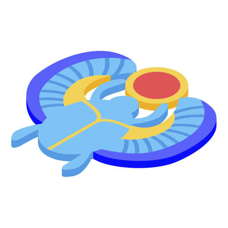 Scarab insect icon, isometric styleのイラスト素材