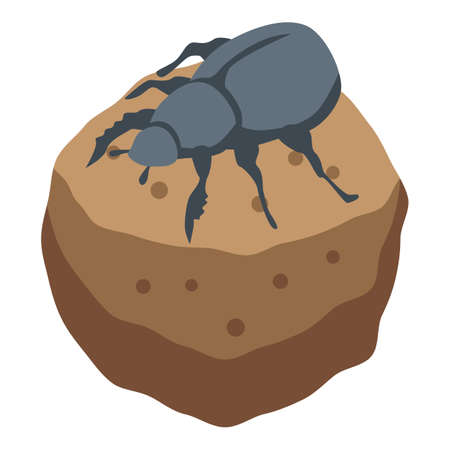 Ground scarab icon, isometric styleのイラスト素材