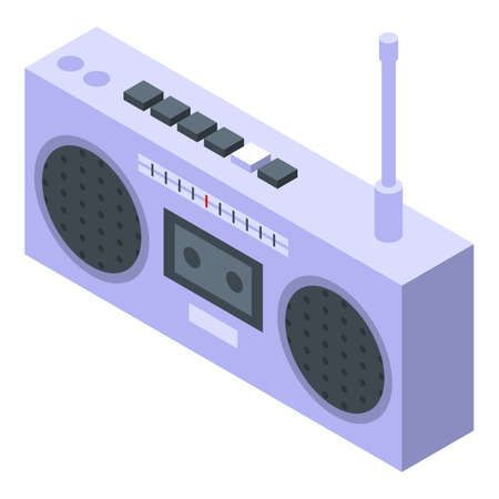 Senior boombox icon, isometric styleのイラスト素材