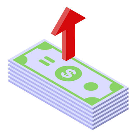 Recruiter cash money pack icon. Isometric of recruiter cash money pack vector icon for web design isolated on white backgroundのイラスト素材