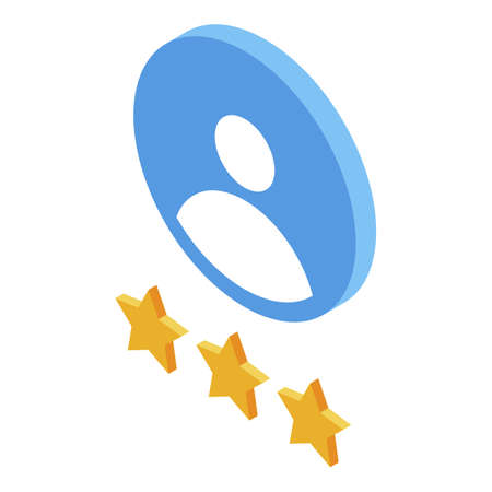 Headhunter rating icon. Isometric of headhunter rating vector icon for web design isolated on white backgroundのイラスト素材