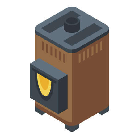 Sauna stove icon, isometric styleのイラスト素材