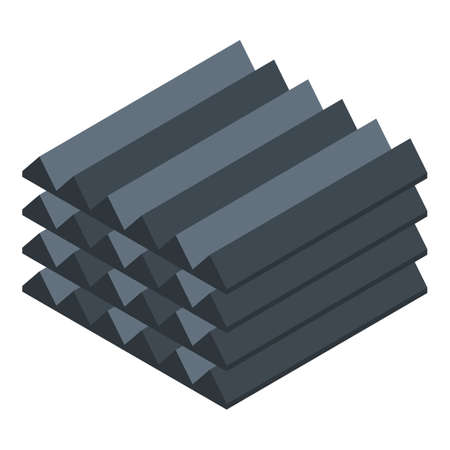 Soundproofing panel icon, isometric styleのイラスト素材
