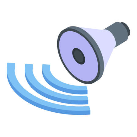 Soundproofing sound speaker icon, isometric styleのイラスト素材