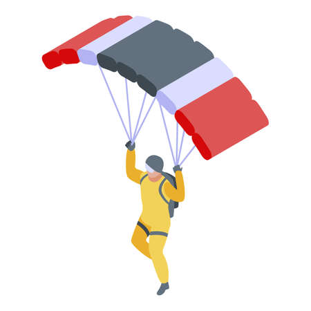 Paratrooper icon, isometric styleのイラスト素材