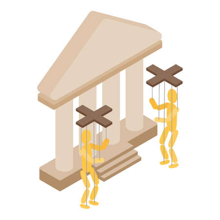 Puppet theater icon, isometric styleのイラスト素材