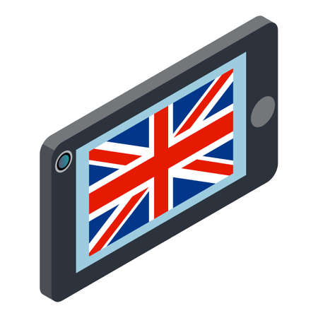 Learn english icon, isometric styleのイラスト素材