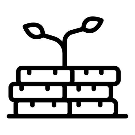 Grow plant money coin icon, outline styleのイラスト素材