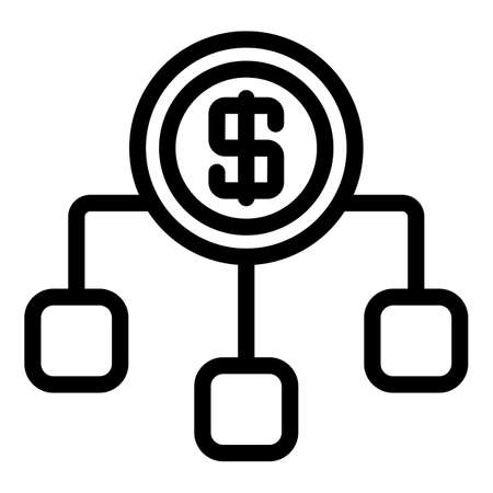 Bank money scheme icon, outline styleのイラスト素材