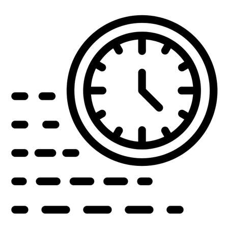 Running time clock icon, outline styleのイラスト素材