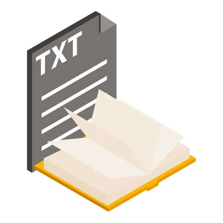Txt file icon, isometric styleのイラスト素材