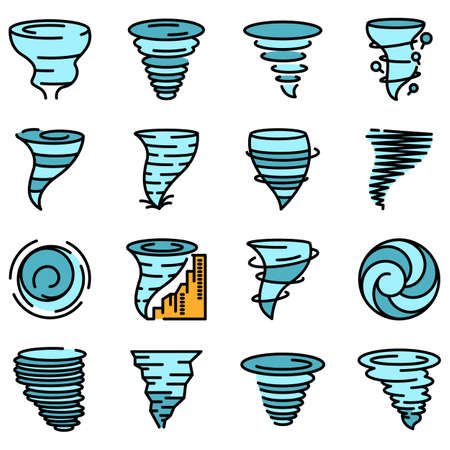 Tornado icons vector flatのイラスト素材