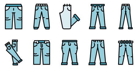 Jeans icons vector flatのイラスト素材