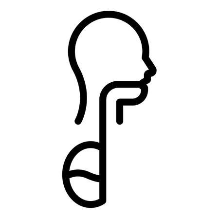 Human digestion icon, outline styleのイラスト素材