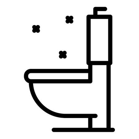 Home toilet icon, outline styleのイラスト素材