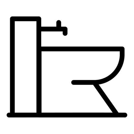 Bathroom bidet icon, outline styleのイラスト素材